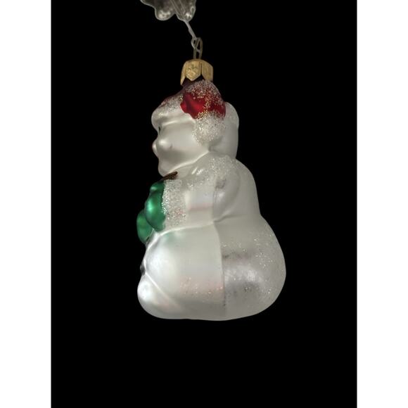 Snowman Mouth Blown Glass Tree Ornament Impuls Christmas Hand Painted - Picture 3 of 5